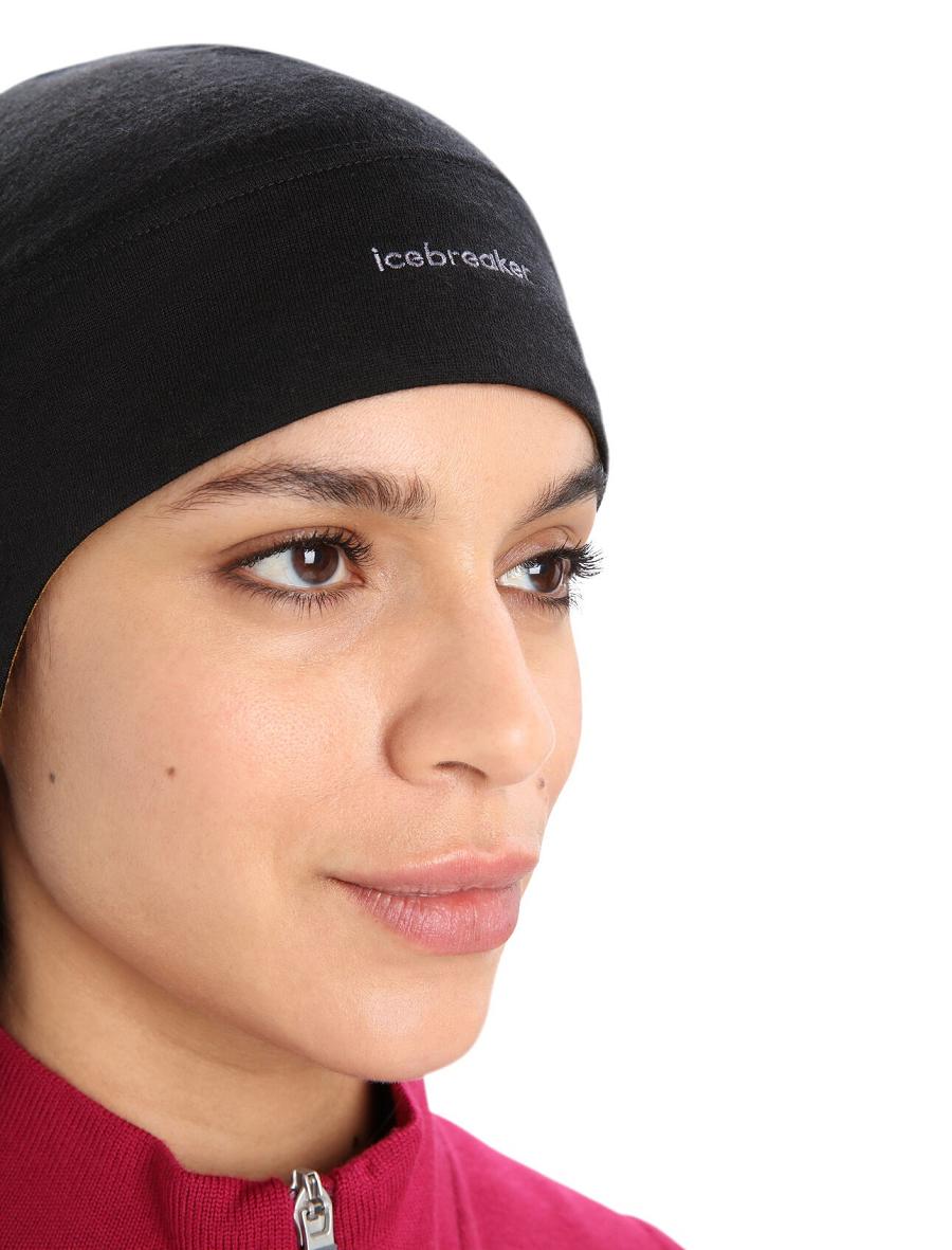 Icebreaker Unisex Merino Quantum Beanie Férfi Kalap Fekete | HU 1087XYUF